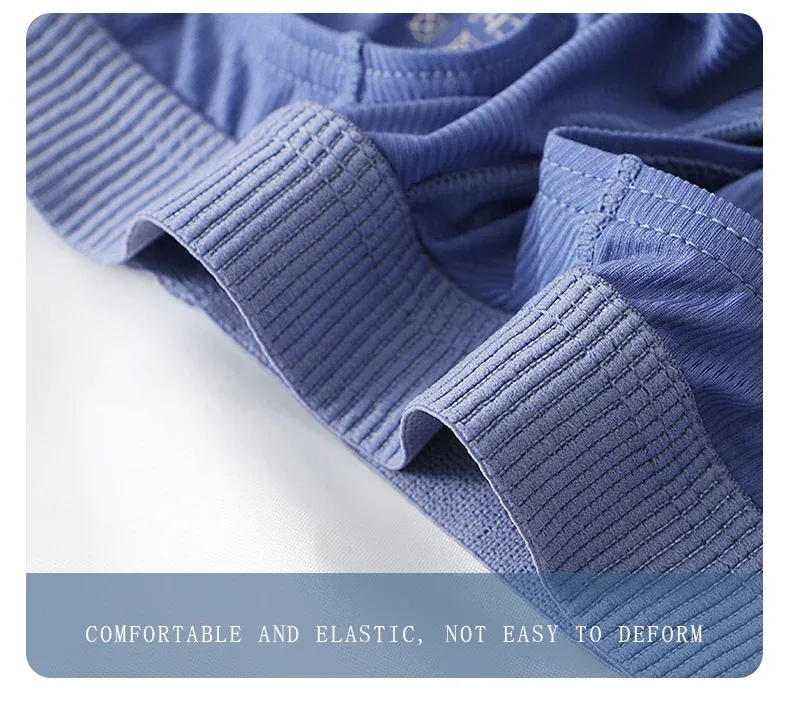 Calzoncillos de seda de hielo para hombre, ropa interior ultrafina, transparente, sin costuras, de secado rápido, transpirables, para verano