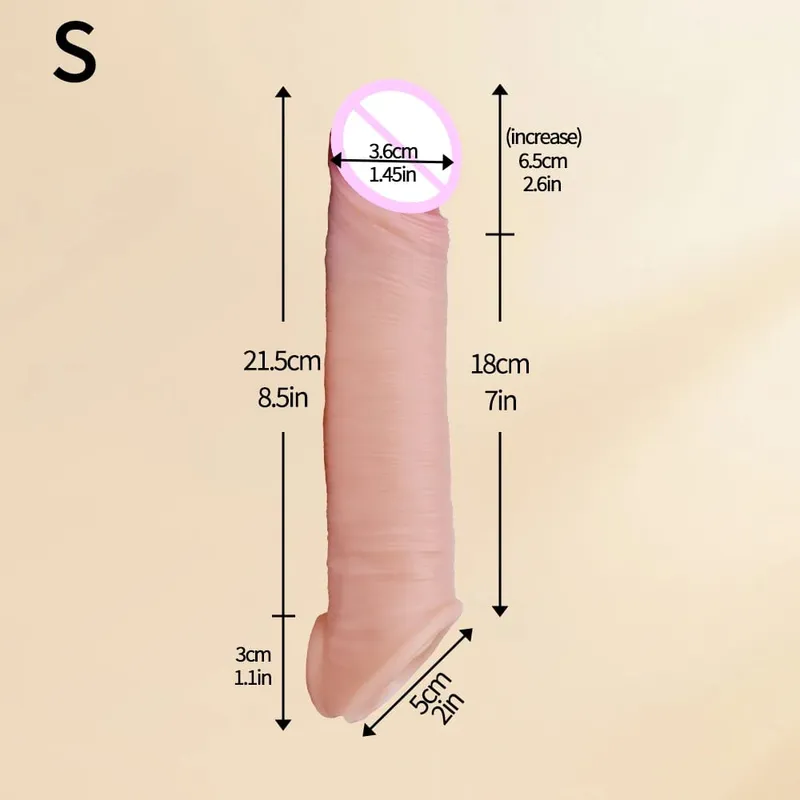 Realistic Reusable Penis Sleeve Thin Silicone Holster With Anti-snap Ring Cock Enlargement Extender For Men Delay Ejaculation — image 11