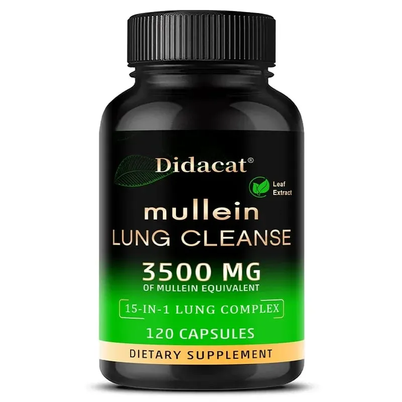 Mullein Leaf Extract Supplement Vitamin C Mineral Lung Cleansing Immune System Support 120 Capsules Health Supplement — image 9
