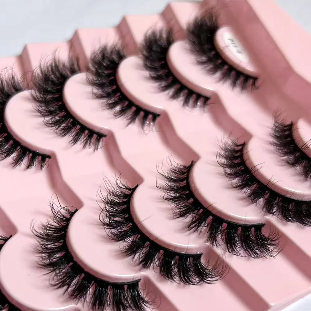 Κλασικές βλεφαρίδες 3D όγκου Faux Mink Lashes Φυσική εμφάνιση Χνουδωτές ψεύτικες βλεφαρίδες Wispy Cat Eye Lashes Αφράτες βλεφαρίδες 3D Mink — image 4
