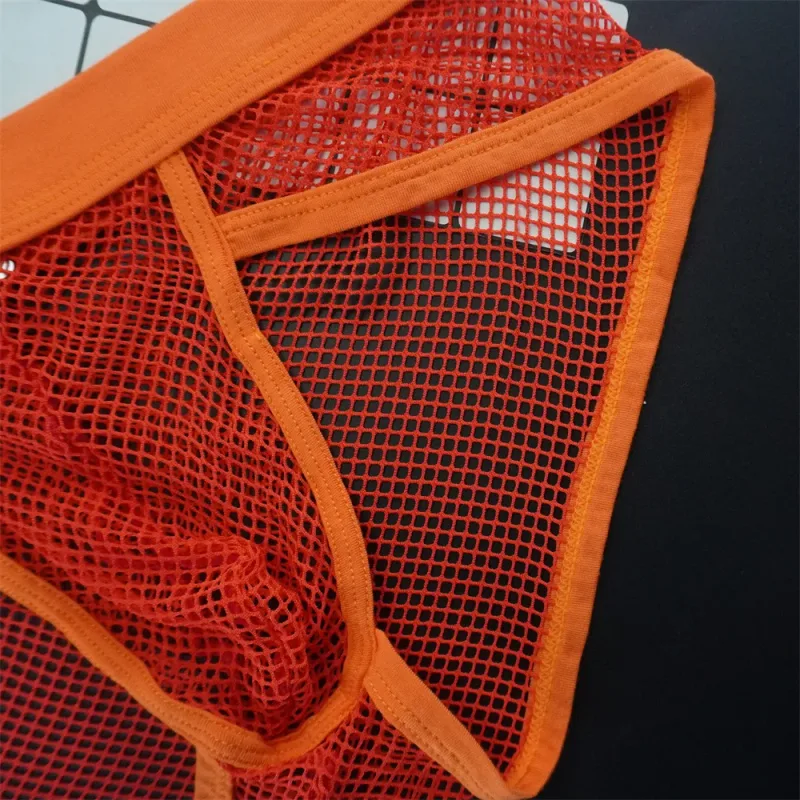 Plus Size Mesh Underwear Men Transparent Large Fishnet U Pouch Briefs Male Low Waist Solid Color Sexy Perspective Male Panties — image 17