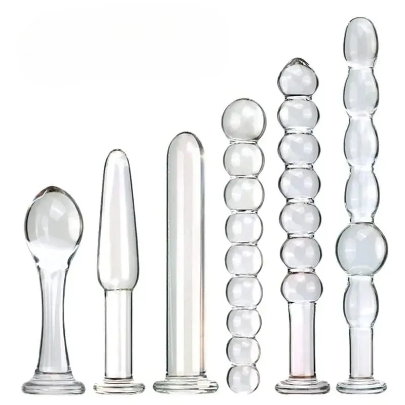 Glass Anal Plug Six styles Pulling Beads Dual Use Small Dildos Butt Plugs Masturbation Posterior Dilation Adult Sex Toys — image 1