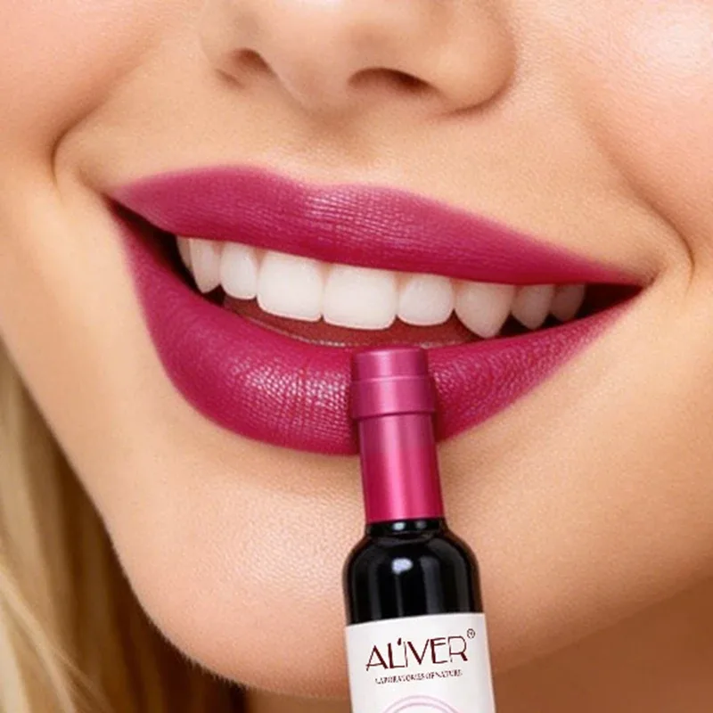 1 τεμ. Ματ Lip Gloss Σχήμα Μπουκαλιού Κόκκινου Κρασιού Σέξι Αντικολλητικό Κύπελλο Βελούδινο Ματ Γυμνό Υγρό Κραγιόν Γυναικείο Μακιγιάζ Lip Gloss — image 4
