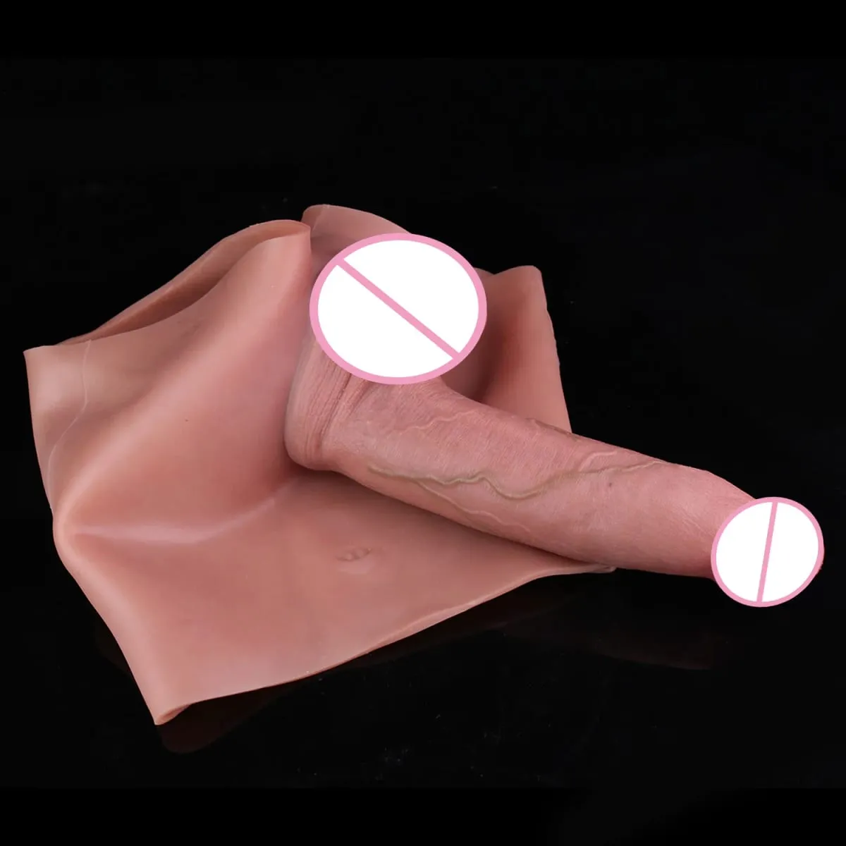 Χοντρό κούφιο Dildo αρσενικό λουρί Τεράστιο κοίλο Dildo Dick Extender σιλικόνης Ρεαλιστικό μεγάλο παιχνίδι σεξ πέους για σεξ ζευγάρια — image 5