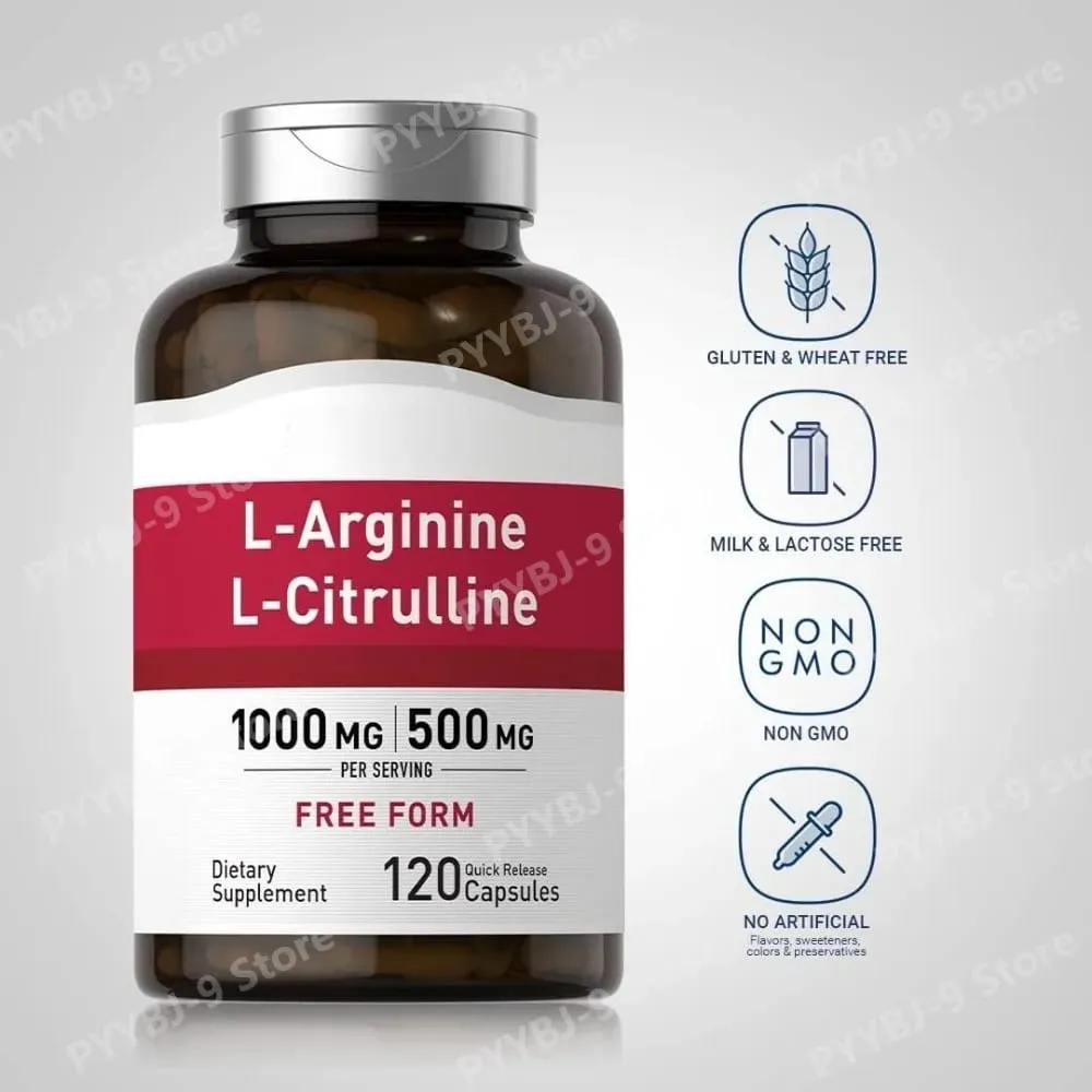1500 Mg L‑Arginine & L‑Citrulline Per Serving Free Form Amino Acid Complex for Men & Women Non‑GMO Gluten Free 120 Capsules — image 4