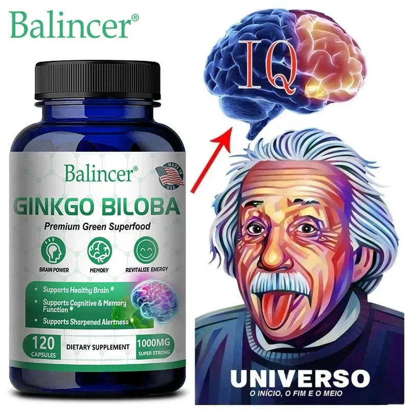 Ginkgo Biloba Extra Strength 1000mg ανά μερίδα - Υποστηρίζει τη λειτουργία του εγκεφάλου και την υποστήριξη της μνήμης 120 χορτοφαγικές κάψουλες — image 5