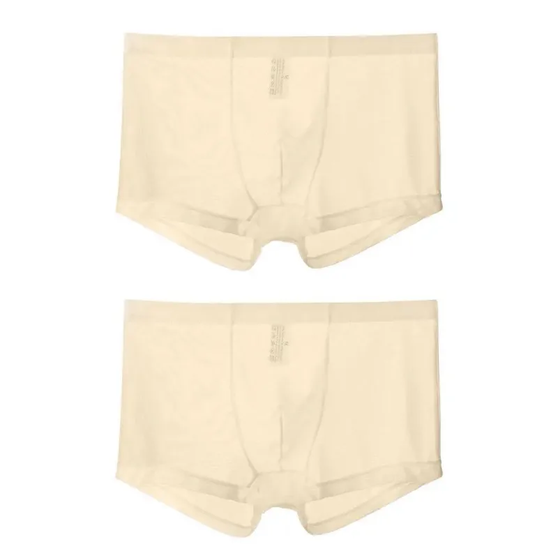 Bóxers transparentes para hombre, calzoncillos transparentes de malla Sexy, cintura baja, seda helada, bragas refrescantes finas, ropa interior para hombre