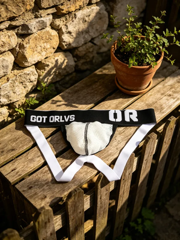 Herren-G-String-Mesh-Unterwäsche, kontrastbedruckter Buchstabe, breiter, elastischer Bund, 3D-Kontur, U-Beutel, feines Mesh-Material, anspruchsvoll — image 5