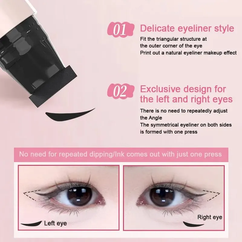 Rotating Stamp Eyeliner - Winged Liner Stencil Waterproof & Smudge-Proof Quick & Easy Perfect Cat Eye Friendly For Beginner
