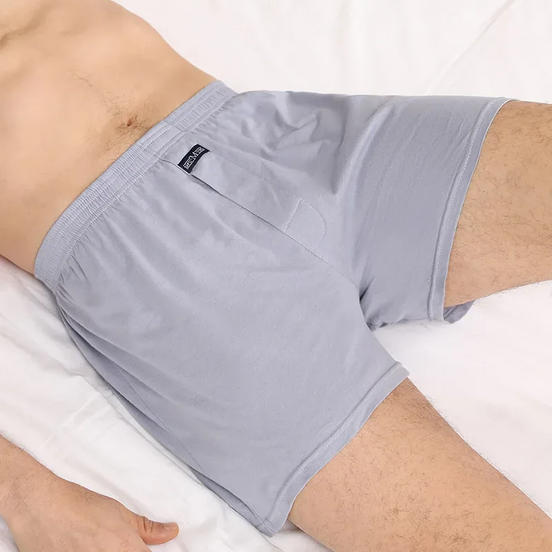 Men's Aro Pants Underwear 100% Pure Cotton Home Sleeping Pants Loose Breathable Men's High Waisted Four Corner Boxers Shorts — image 7