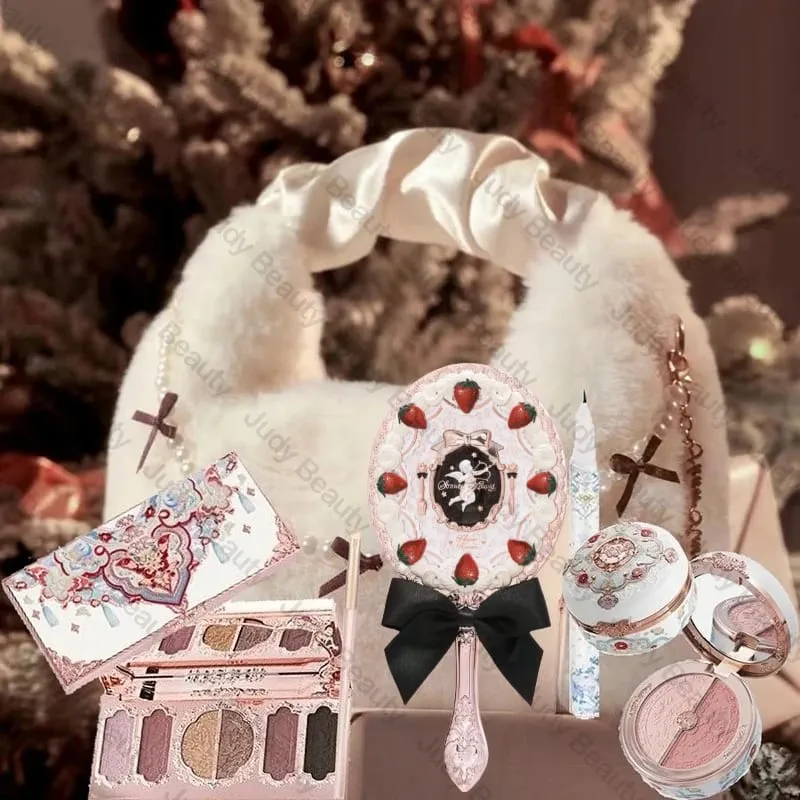 Makeup Flower Knows Set Shell Pearl Series Six Color Eyeshadow Palette Ανάγλυφο Blusher Shine Κιτ κραγιόν με τσάντα όλα μέσα