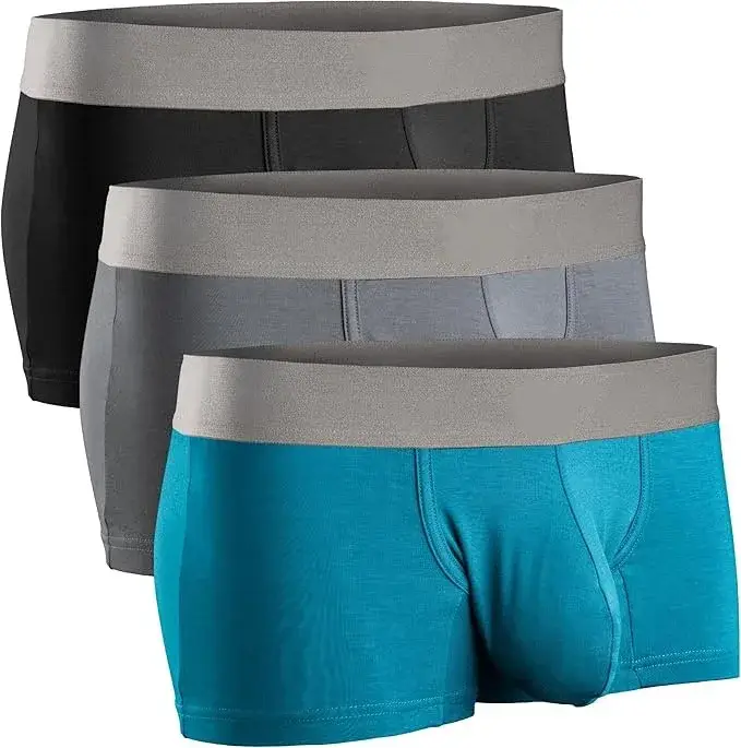 Men Modal Boxer Briefs Breathable Cooling Big Pouch Underwear Soft Mens Boxers Comfortable Male Panties with Extra Large Pouch — image 3