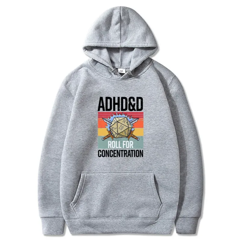Rollo para concentración 2025 divertido jugador mazmorras DM RPG dados dragón Tops hombres mujeres algodón Vintage sudaderas y sudaderas con capucha