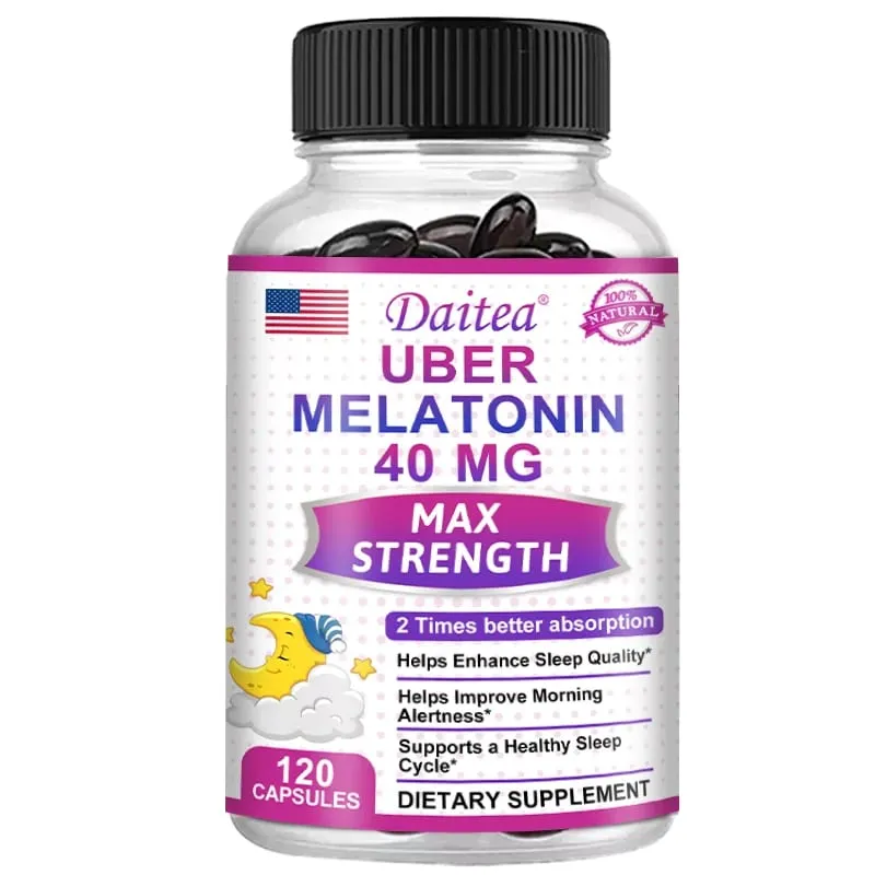 קפסולות Daitea Super Melatonin-40mg מכילות ויטמין C עוזרות לך להירדם מהר יותר להקל על נדודי שינה ולשפר את איכות השינה