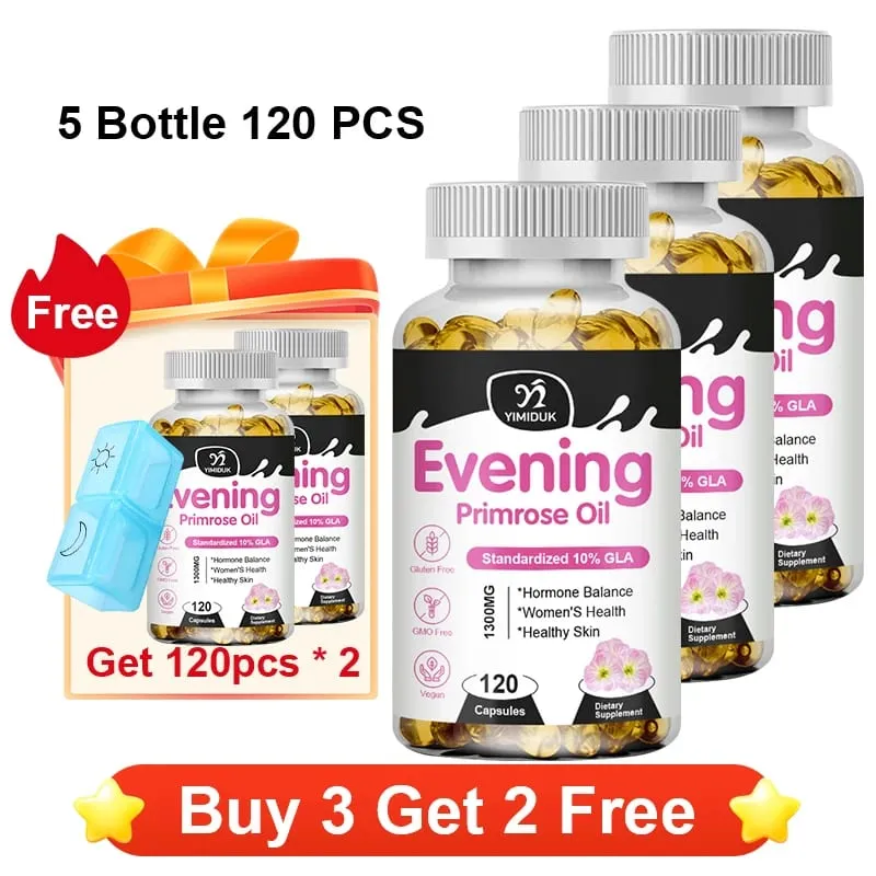 Έλαιο νυχτολούλουδου 1300mg με πλούσιο GLA & βασικά θρεπτικά συστατικά Ορμόνες ισορροπίας που υποστηρίζουν τη γυναικεία άνεση και ενισχύουν την υγεία του δέρματος