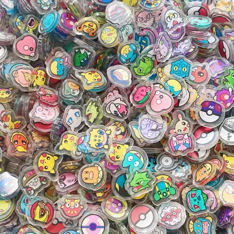 Pokemon Acrylic DIY Patch Kawaii Pendant Ειδικού σχήματος κοπής Anime Cartoon διπλής όψης Υλικό φουρκέτας μπρελόκ εκτύπωσης