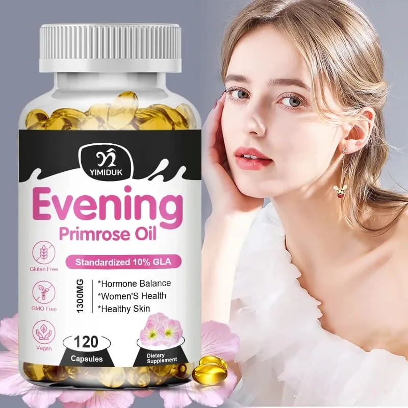 Έλαιο νυχτολούλουδου 1300mg με πλούσιο GLA & βασικά θρεπτικά συστατικά Ορμόνες ισορροπίας που υποστηρίζουν τη γυναικεία άνεση και ενισχύουν την υγεία του δέρματος