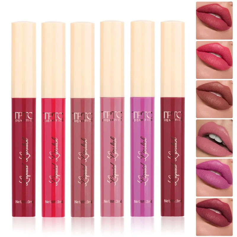 6 συσκευασιών ματ ματ κραγιόν lip glaze μακράς διαρκείας αντικολλητικό κύπελλο που δεν ξεθωριάζει βελούδινο lip gloss κραγιόν — image 2