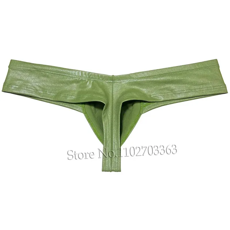 Cheeky Bikini Brief Men's Underwear Thong Contour Pouch Tangas Male Lingerie Bikini Briefs Beach Micro Underpants Soft Wet Look — image 7