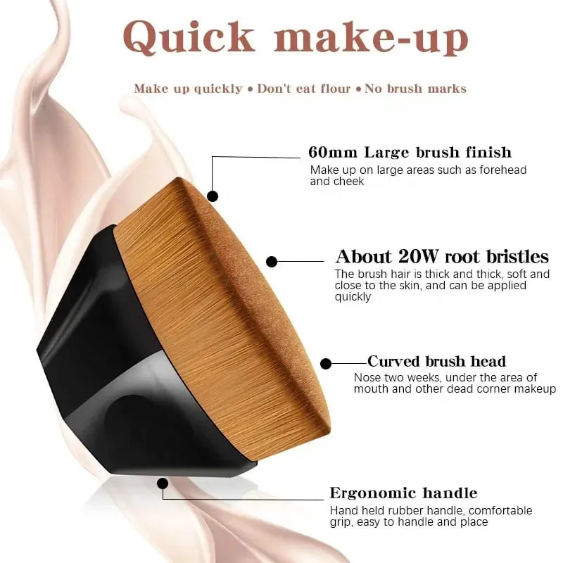 1/2 pçs novo pincel mágico de maquiagem beleza pó rosto blush pincéis portátil profissional fundação escova grande cosméticos base macia