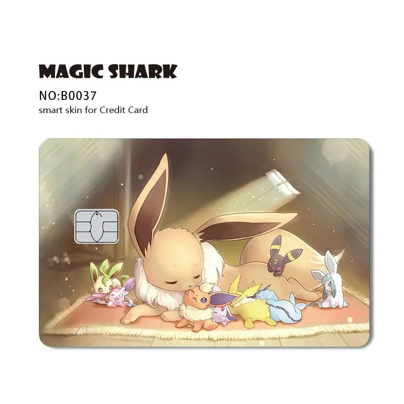 Maigc Shark Cute Pokemons Mewtwo Eevee Pikachu Gengar Sticker Film Cover for Debit Credit Card No Fade — image 26