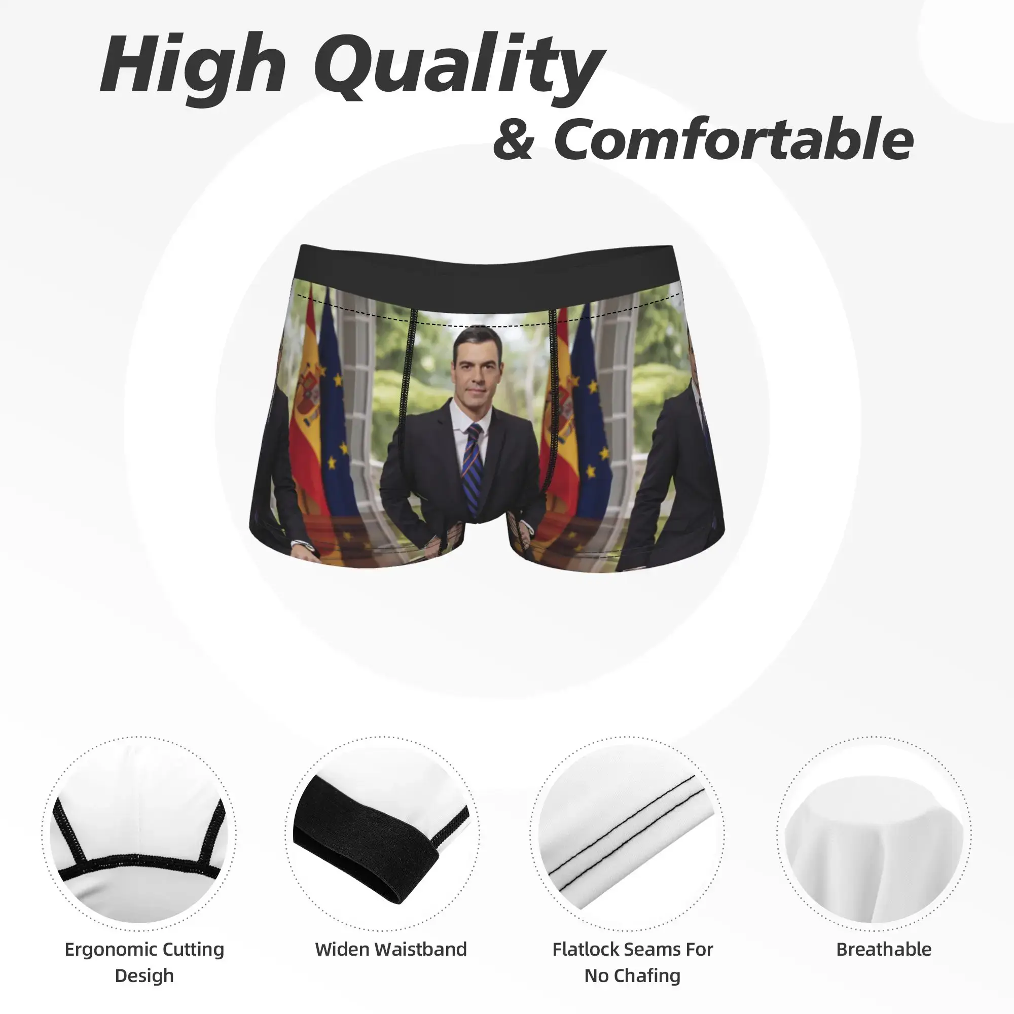 Pedro Sanchez Underwear Printing Trunk Hot Sale Men's Panties Novelty Boxer Brief Birthday Gift — image 5