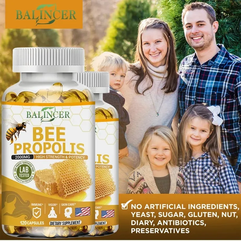 Balincer Propolis Extract Capsules - 2000 Mg Supports Joint Health Promotes Bone Health Enhances Immunity Antioxidant — image 5