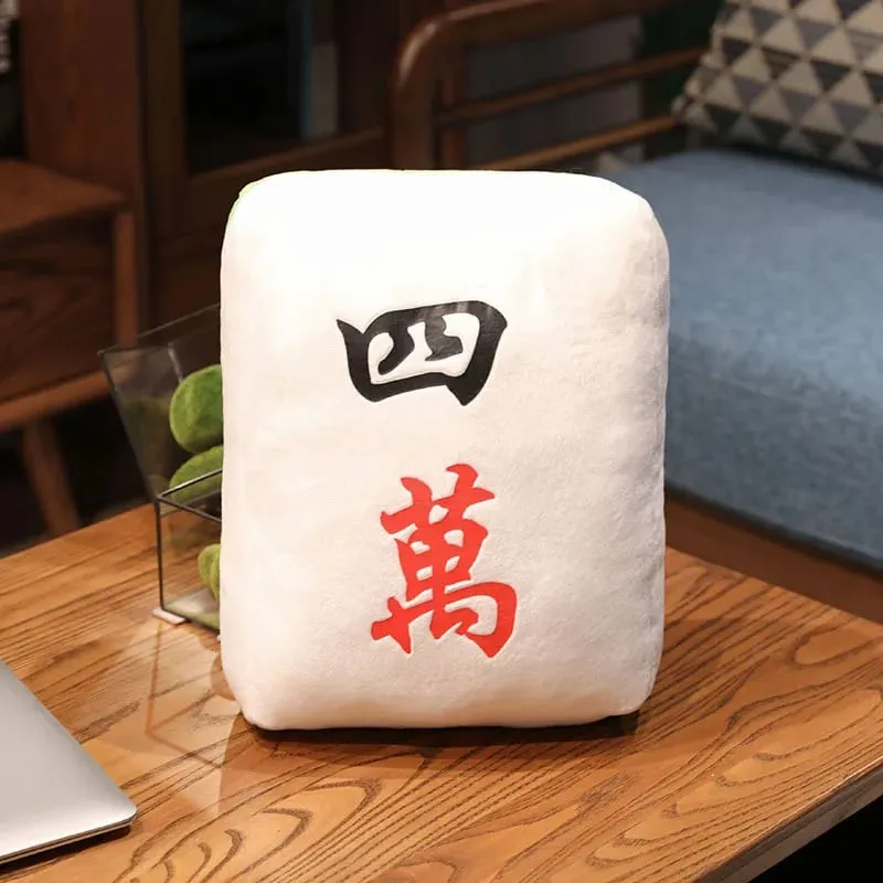 New 1pc Creative Mahjong Pillow Cushion Chinese Plush Toy Car Chair Backrest Mahjong Dice Funny Nap Pillow Sofa Home Decor Gift — image 16