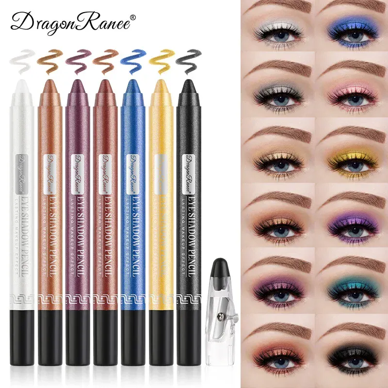 12Colors Glitter Eyeshadow Pen μακράς διαρκείας Matte Eye Shadow Palette Shiny highlighter Silver Purple Eyeliner Pencil Cosmetics