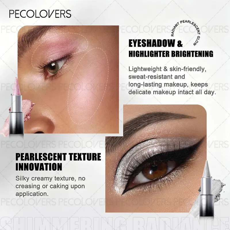 7 ΤΕΜ/ΣΕΤ Shimmer Eyeshadow Stick Αδιάβροχη μάσκαρα eyeliner με πινέλα μακιγιάζ & εργαλείο βοήθειας μακιγιάζ ματιών Halloween/Christmas — image 4