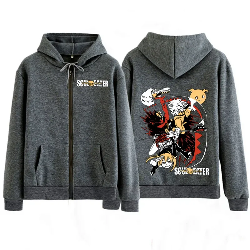 Anime Soul Eater MAKA ALBARN 지퍼 후드 재미 있은 남성 여성 의류 패션 대형 의류 캐주얼 긴 소매 streetwears