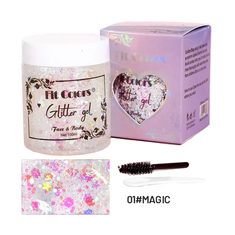 100ml glitter gel sombra de olho líquido rosto corpo grande lantejoulas gel multifuncional colorido solto lantejoulas creme decoração de festa