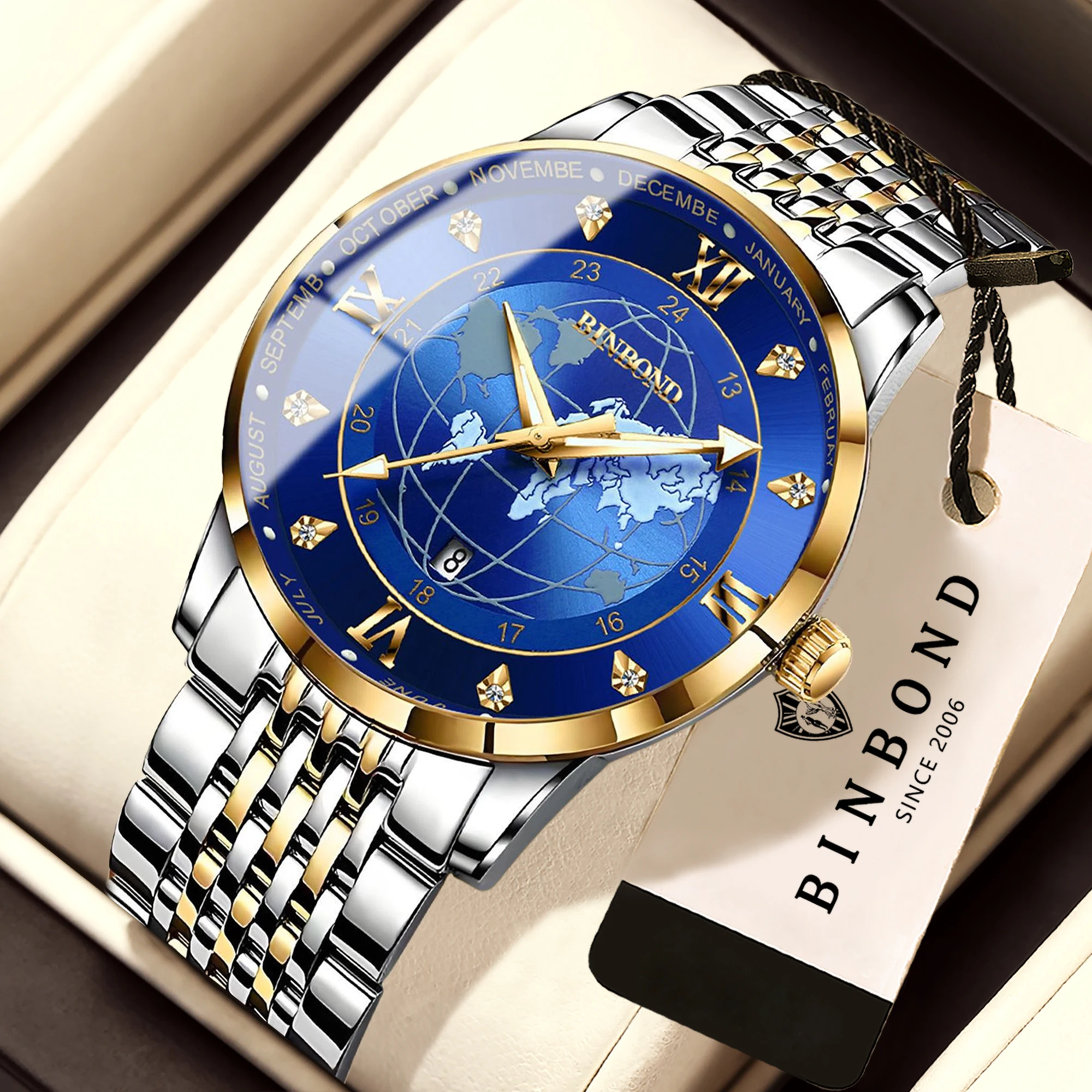 Original Stainless Steel Quartz Watches For Men Luxury Luminous Waterproof Men's Watch Reloj Hombre Wristwatch Mal Gift