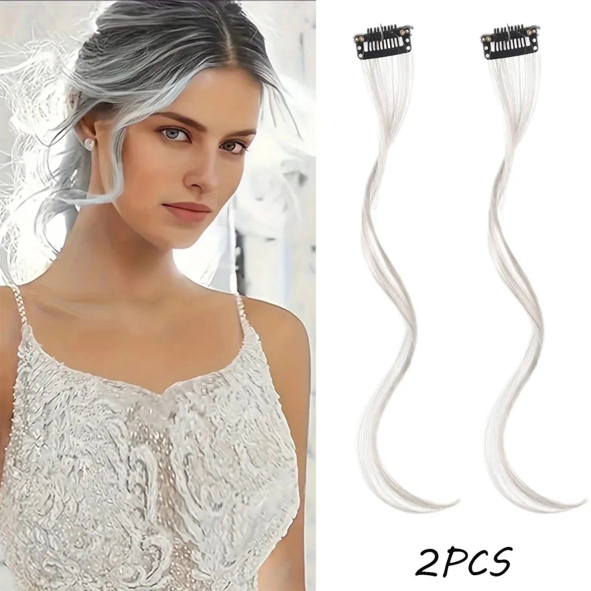 2 PC פוני סינתטי פאה תוספות שיער שיער מתולתל צד קדמי ארוך גלי בלוני פוני עם קליפס שוליים בלתי נראה מזויף חי — image 14
