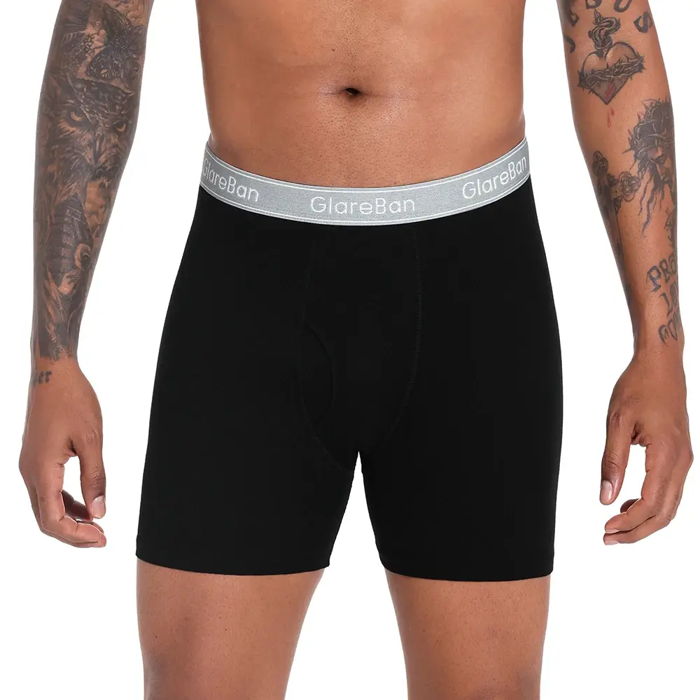 4pcs Hitam Kaki Panjang 100% Kapas Boxer untuk Lelaki Seluar Dalam Baharu Jenama Lelaki Seluar Dalam Dan Seluar Dalam Untuk Seluar Pendek Homme Seluar Slip Kotak — image 7