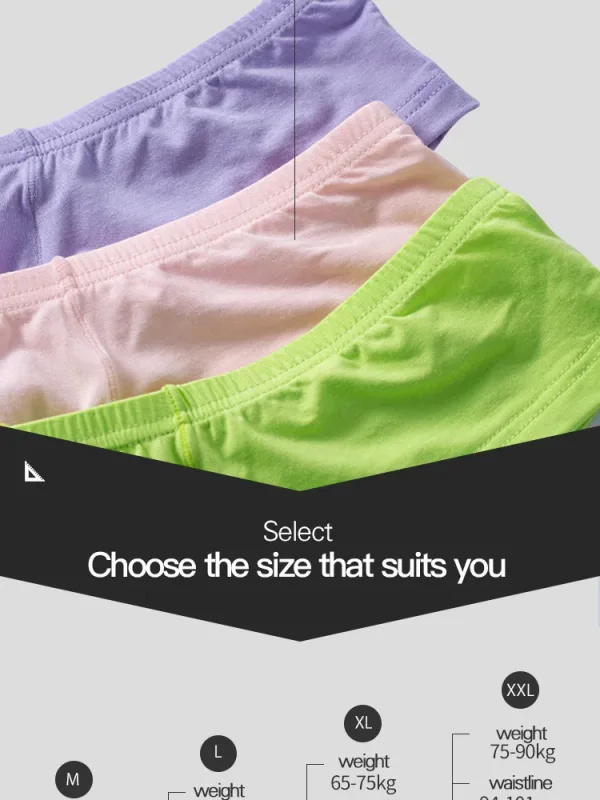 2PCS Low Rise Comfort Men Cotton Briefs Pink Soft Fabric Wide Waistband 3D Support Pouch Moisture Friendly Mens Underwear — image 13