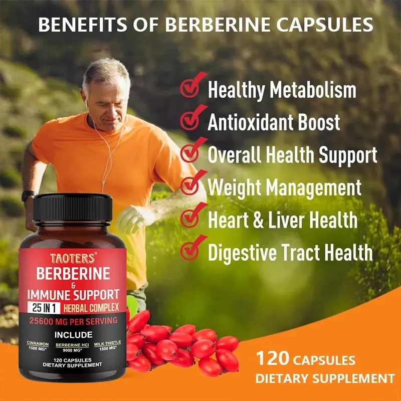 Οι κάψουλες Berberine περιέχουν κανέλα Κεϋλάνης και γαϊδουράγκαθο για να υποστηρίξουν την ισορροπία της γλυκόζης στην υγεία του ήπατος την πέψη και την απώλεια βάρους