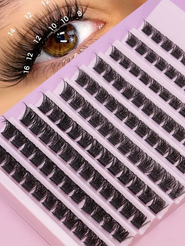 Cat Eye 16 שורות Cluster Lashes 406080100P מעורב עשה זאת בעצמך ריסים בודדים מגש עבה עשה זאת בעצמך הארכת ריסים ריסים נפח Wispy — image 16