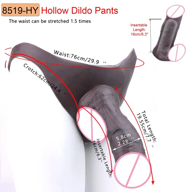 Big Knot Hollow Dildo Pants Adult Men Strap-On Penis Sleeve насадка на член Underwear For Couples Sex Pleasure Erotic Goods — image 25