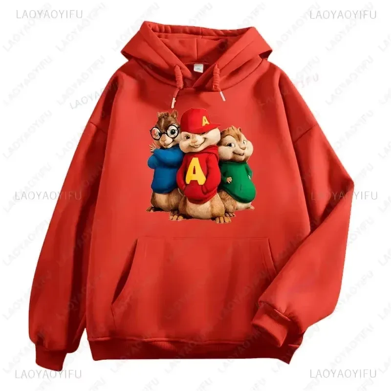 Alvin et les Chipmunks Anime sweats à capuche écologique A lettres impression sweat décontracté Streetwear unisexe pulls promo — image 18
