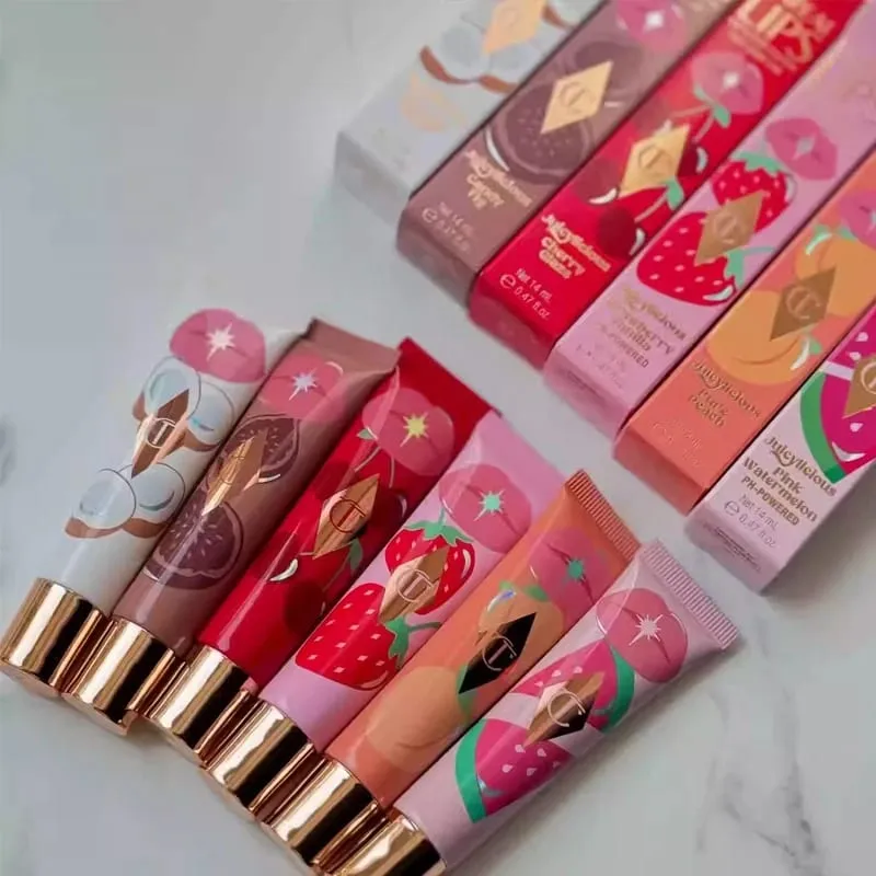 Σετ μακιγιάζ Charlotte Tilbury CT Highlighters Lip Blam 4 Χρώματα Παλέτα Σκιών για Χείλη Gloss Lip Blam Σετ Μαξιλάρι Talk Μεγάλης διάρκειας