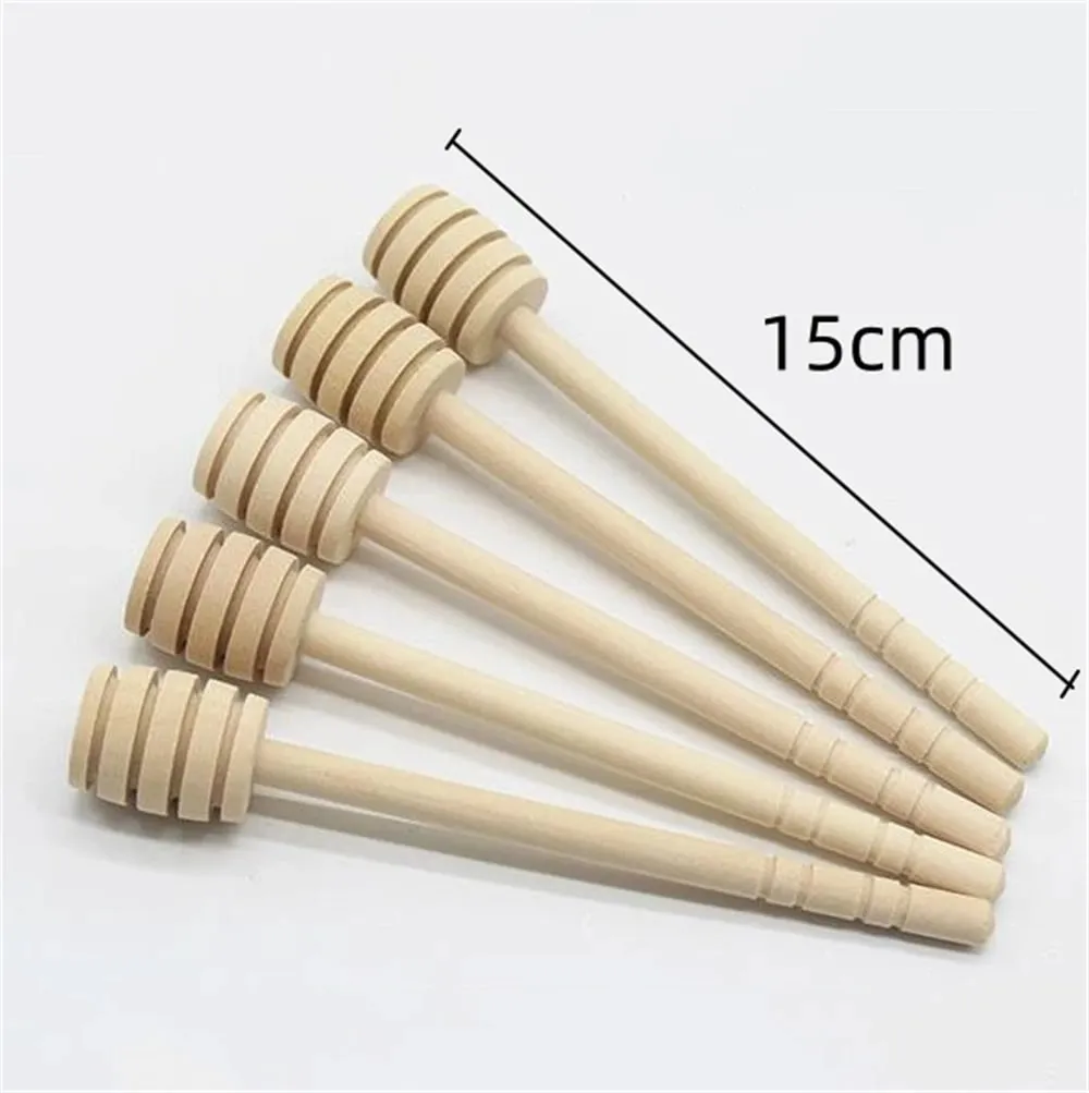 100 τμχ Wood Honey Dipper Stick Server for Honey Jar Dispense Drizzle Honey