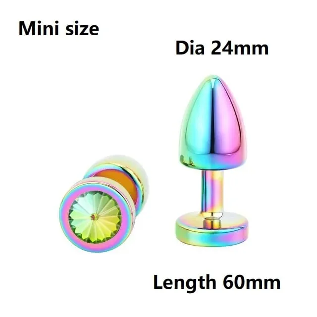 גודל קטן מתכת אנאלי חרוזים Butt Plug Mini Rainbow רוז זהב Butt Plug תכשיטי קריסטל מאמן אנאלי דילדו אוננות צעצוע מין — image 32