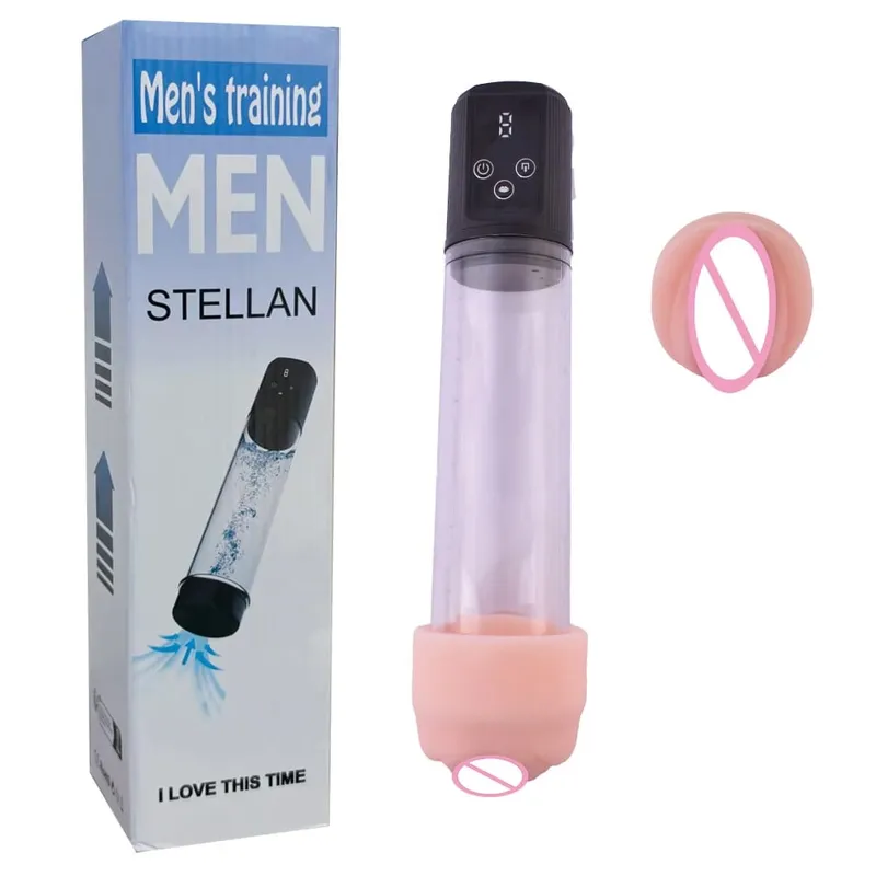 Automatic Male Masturbator Air Water Extender with 9 Training Pressure and 4 Suction Modes Adult Sex Toys for Men Erection