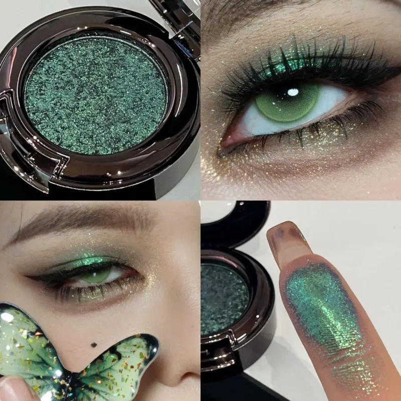 Metallic Glitter Black Blue Eyeshadow Purple Green Metallic Highlighter Eyeshadow Diamond Μακιγιάζ ματιών μακράς διαρκείας Γυναικεία καλλυντικά
