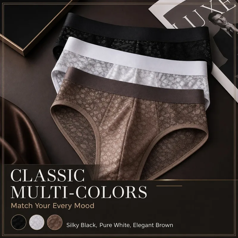1/3PCS Summer Sexy Perspective Breathable Men's Panties Smooth Ice Silk Quick-dry Men's Briefs High Elastic Ultra-thin Underwear — image 6