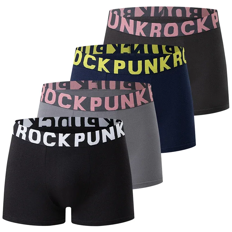 4 Piece Set Of Men's Cotton Comfortable Soft And Versatile Underwear Plus Size Casual Boxer Shorts Sports Cycling Base Shorts — image 3