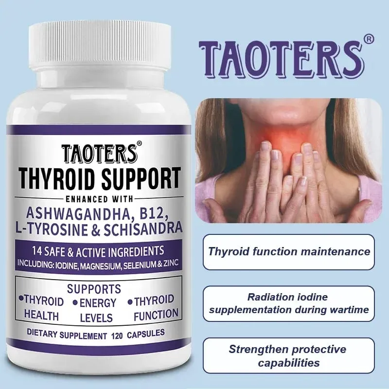 Thyroid Support with Iodine - 120 Capsules (Non-GMO)Energy & Focus & Boost Metabolism - Thyroid Health Supplement — image 4