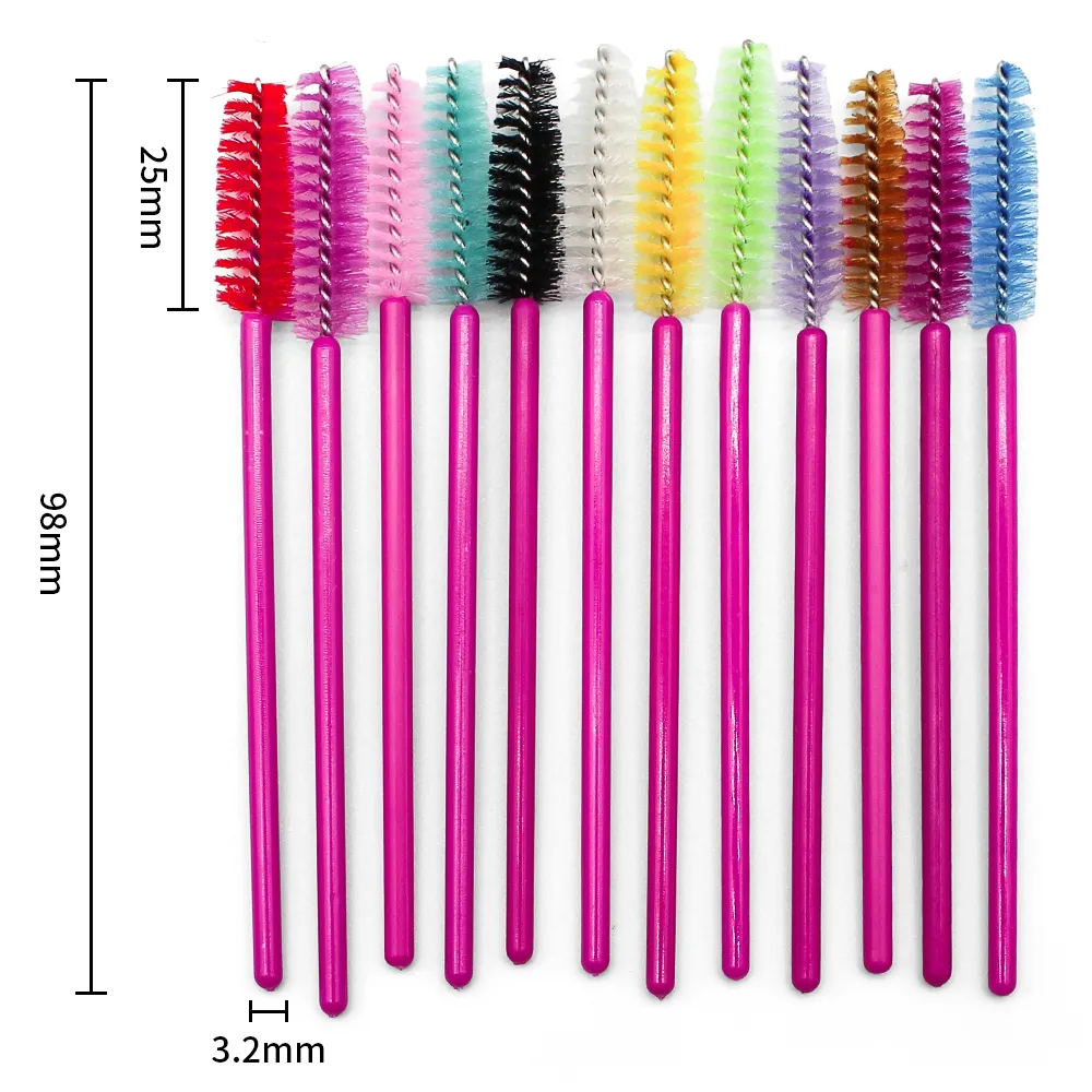 50 τμχ Βούρτσες Βλεφαρίδων μιας χρήσης Extension Rose Red Brush Brush Mascara Wand Eye Lashes Σετ καλλυντικών εργαλείων μακιγιάζ Beauty — image 5