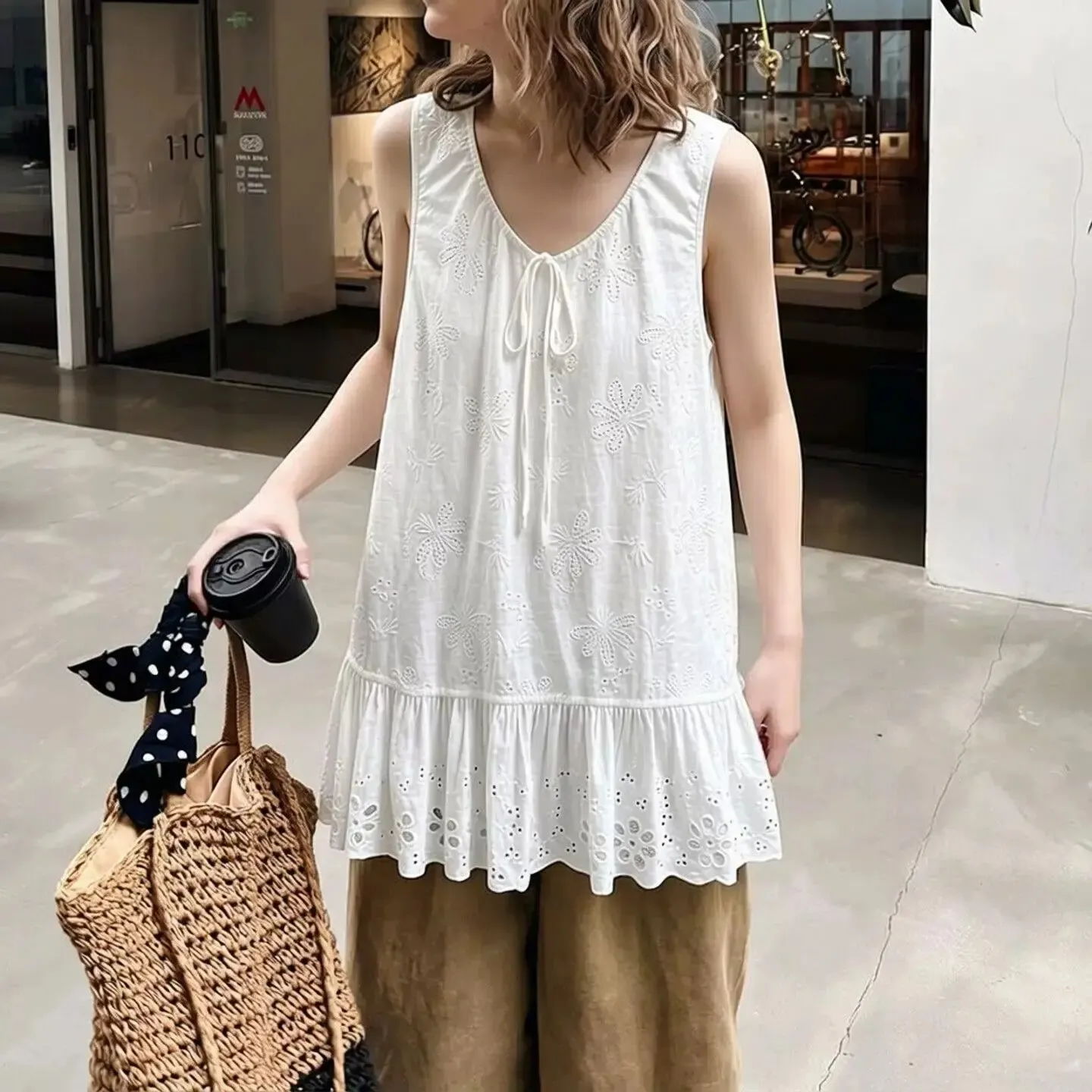 Loose Sleeveless Lazy Style Solid Simplicity Vest Top Summer New Thin All-match Casual T Shirts Fashion Korean Women Clothing — image 7